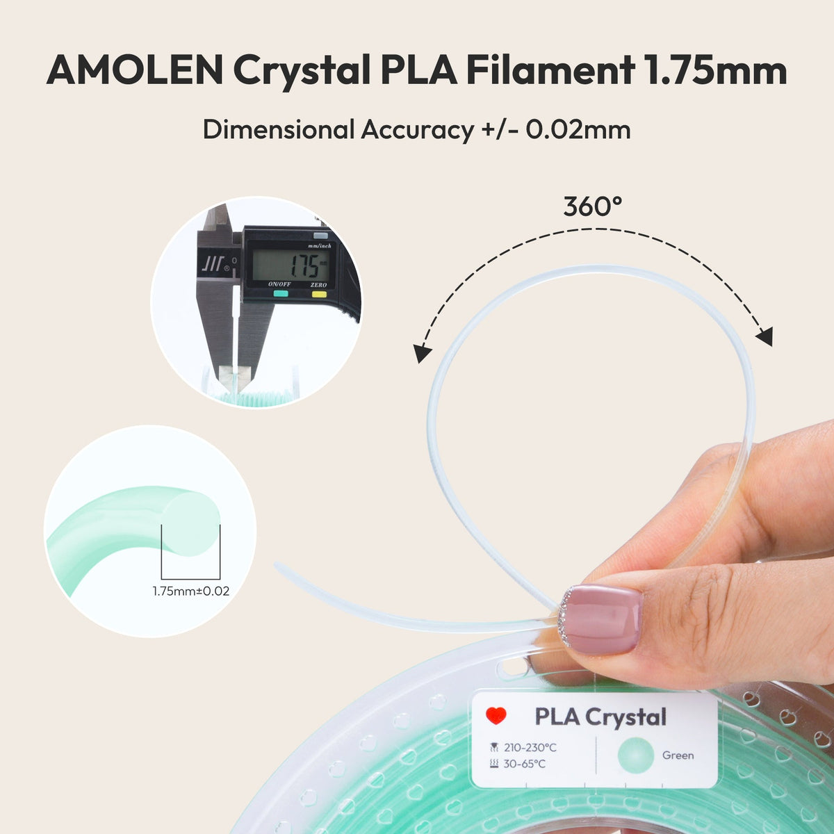 Crystal-Transparent Gradient PLA — spool shot, variety pack filament bundle
