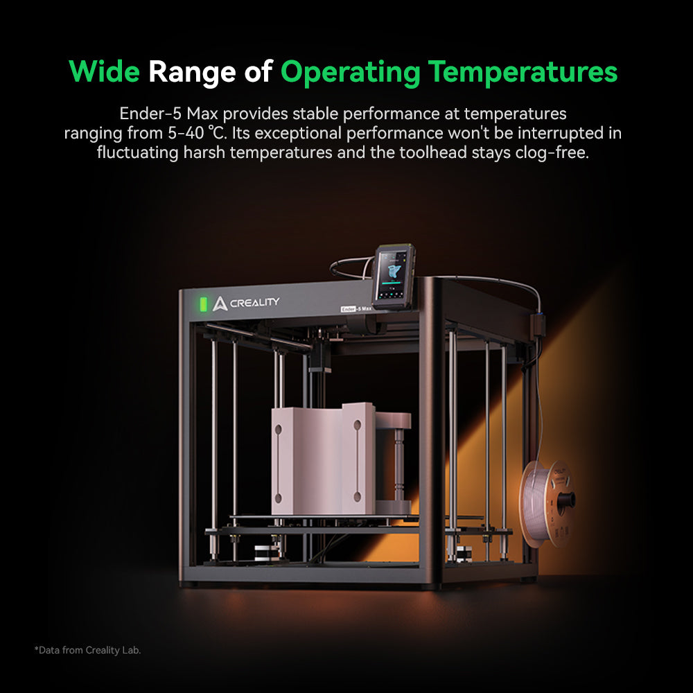 Creality Ender-5 Max specifications chart – 700mm/s speed 64-point leveling WLAN CoreXY large format FDM printer