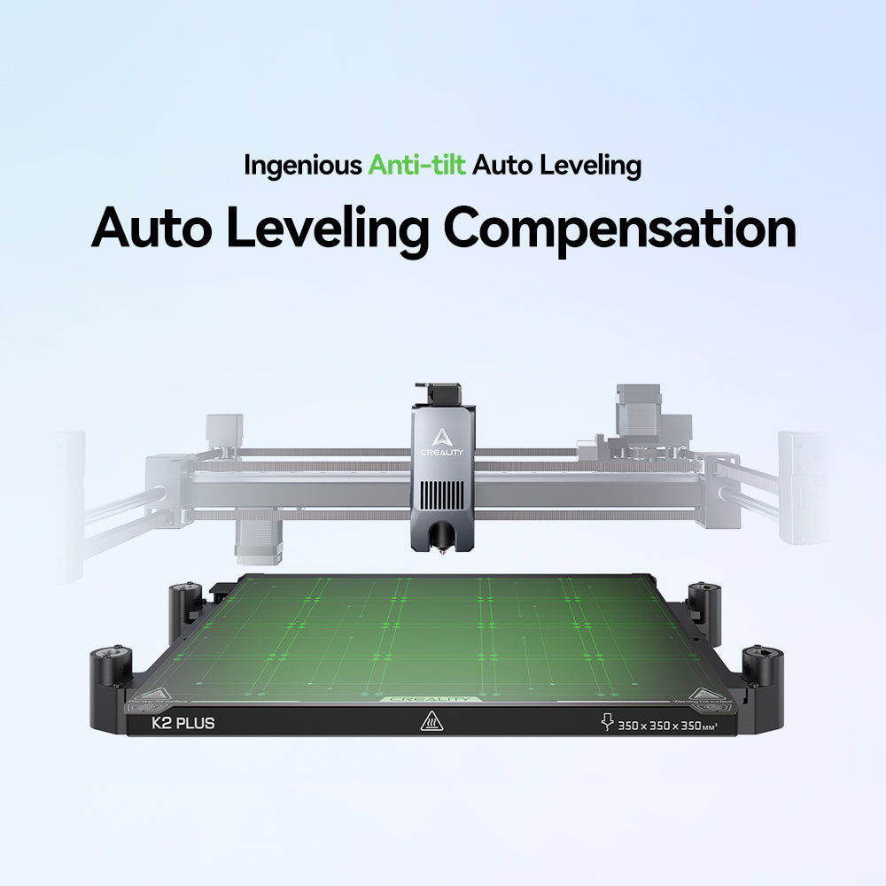 Creality K2 Plus smart auto-leveling system probing only active print area for faster calibration between jobs