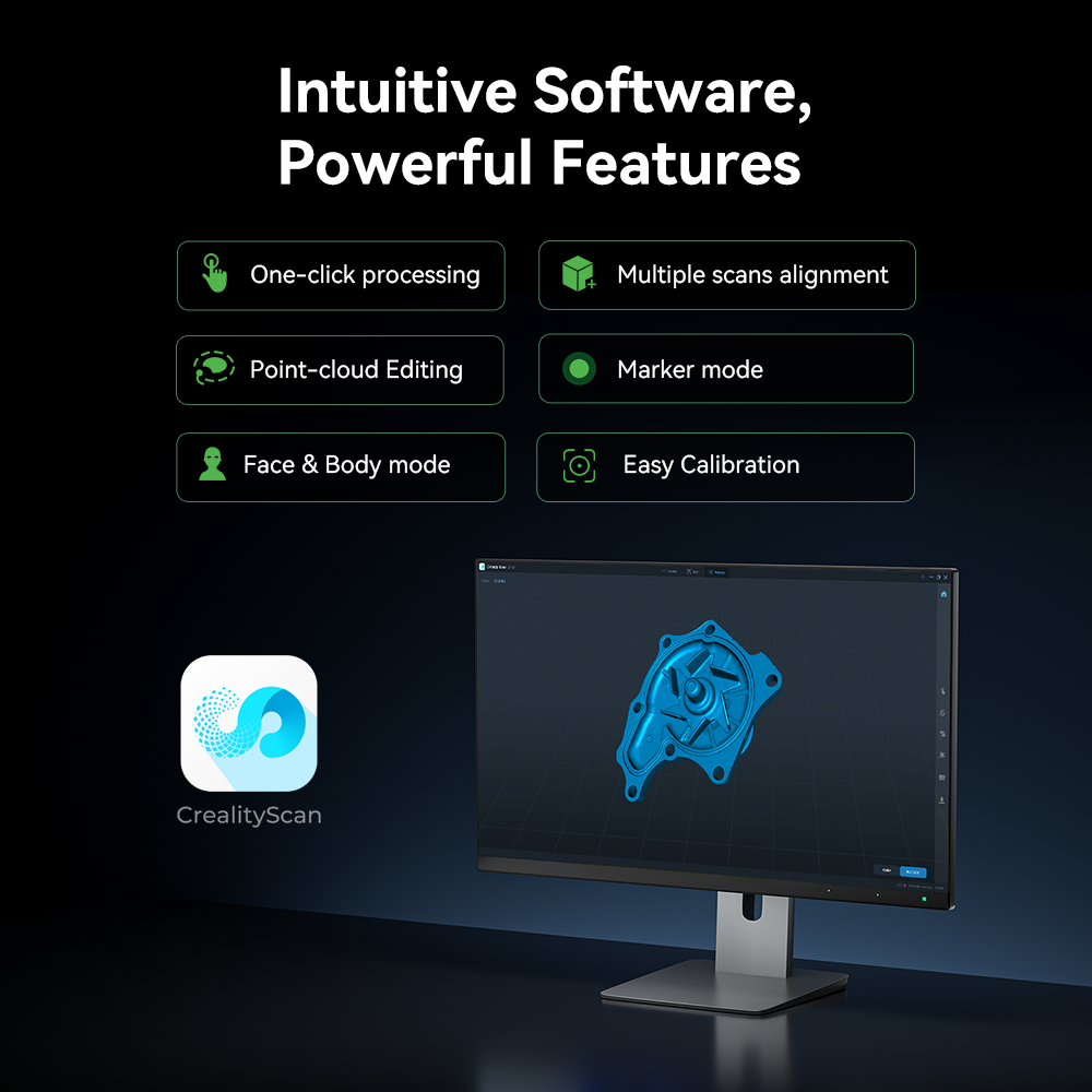 Creality CR-Scan Otter compatible software export formats showing CAD CAM and 3D printing pipeline integration
