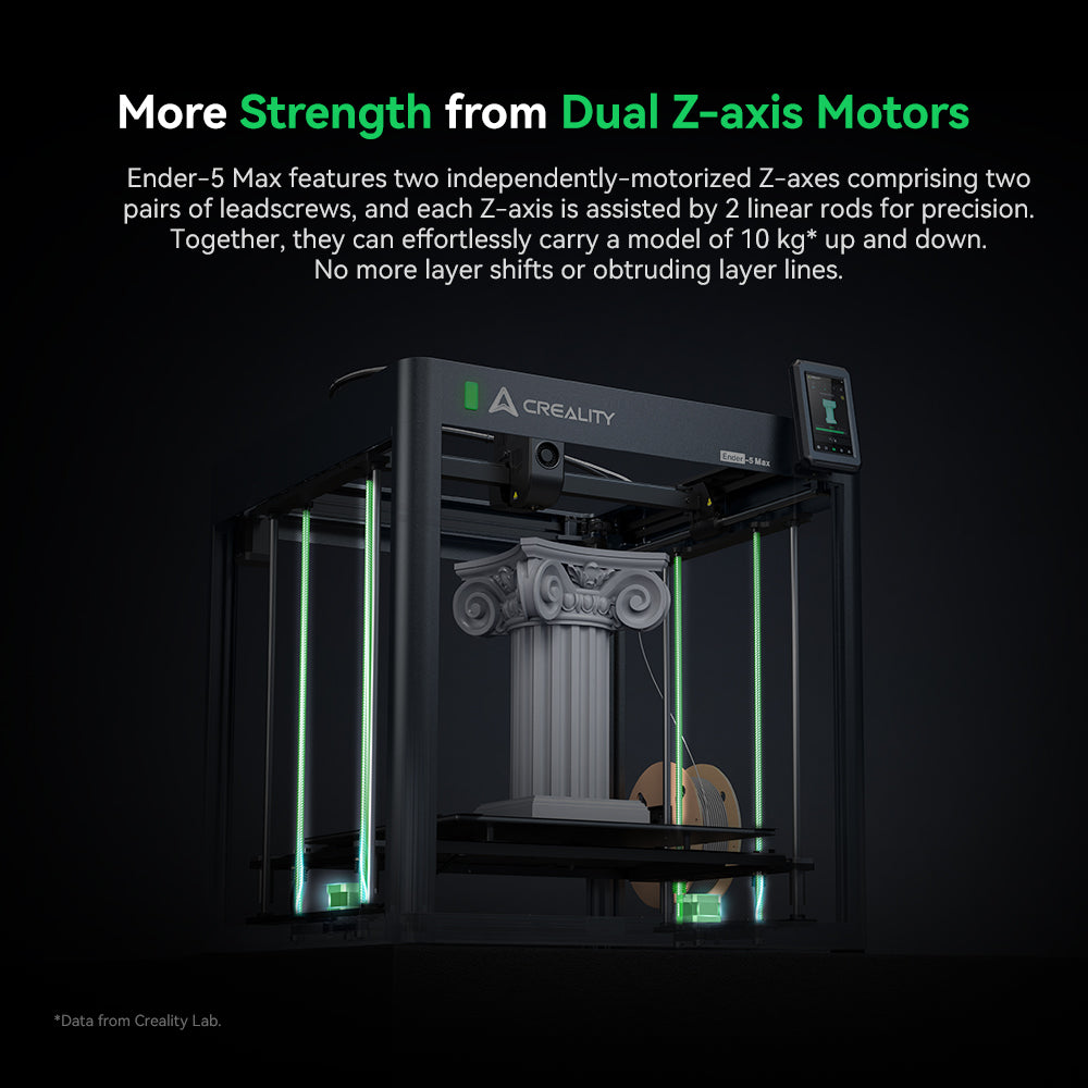 Creality Ender-5 Max print head and hotend detail showing precision extruder and high-speed 700mm/s capability