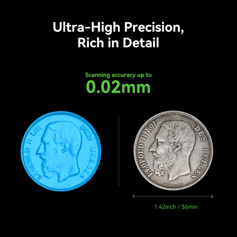 Creality CR-Scan Otter 24-bit full-color scan output showing photorealistic texture capture on scanned 3D model
