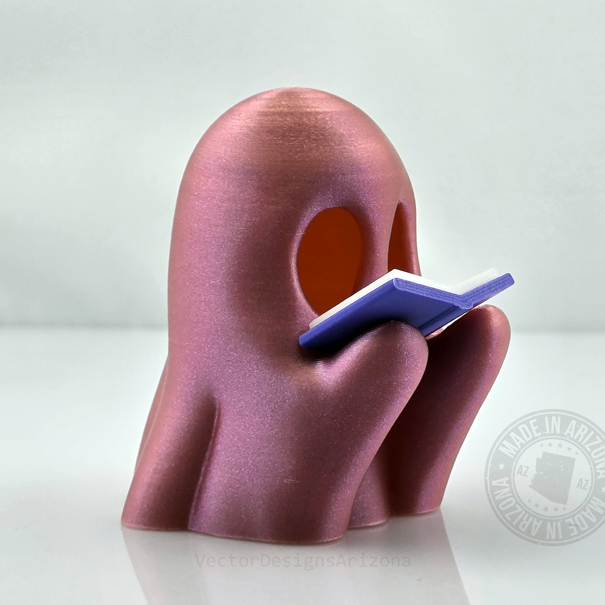 Crystal Pink Reading Ghost T-Light figurine