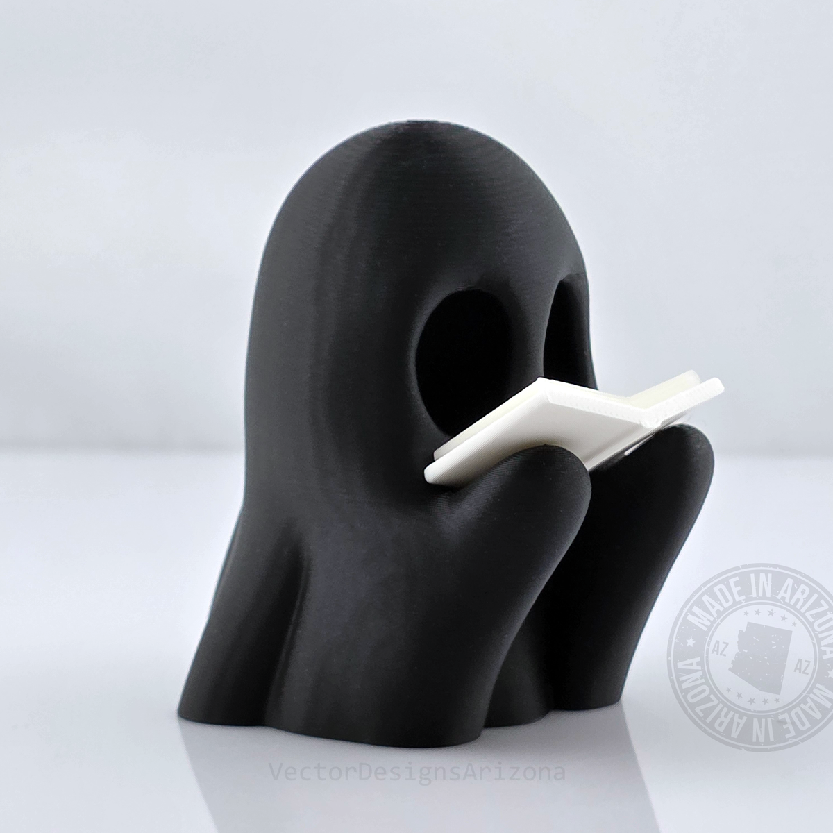 Jet Black Reading Ghost T-Light figurine
