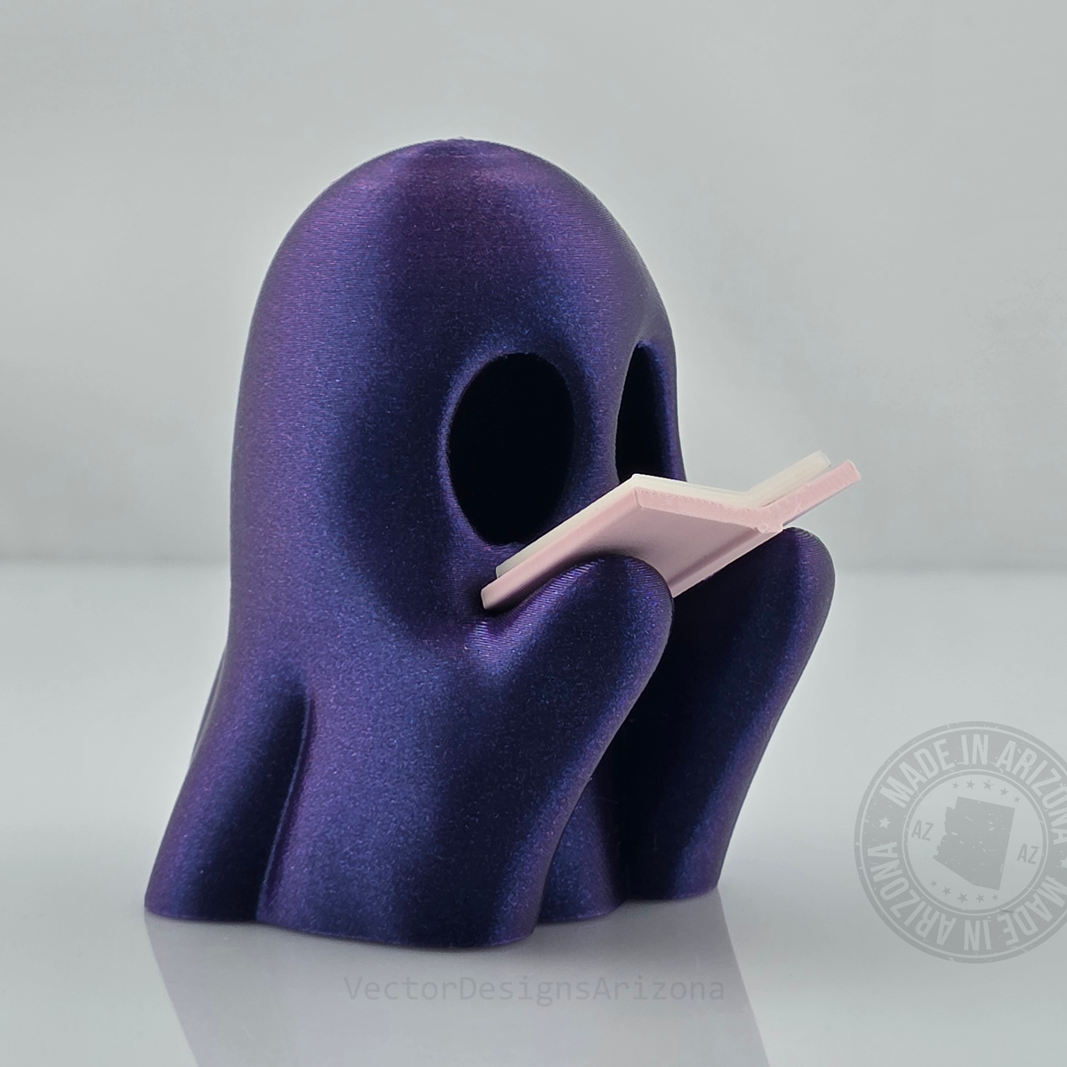 Nebula Purple Reading Ghost T-Light figurine
