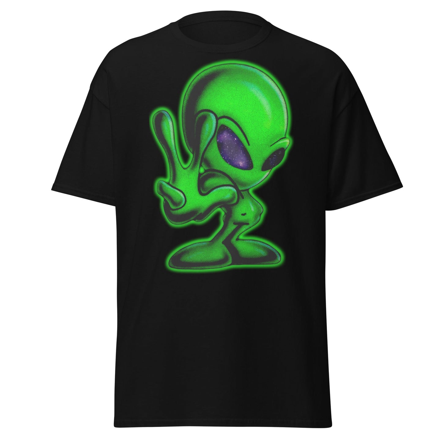 peace alien graphic t-shirt retro space design VectorDesignsArizona