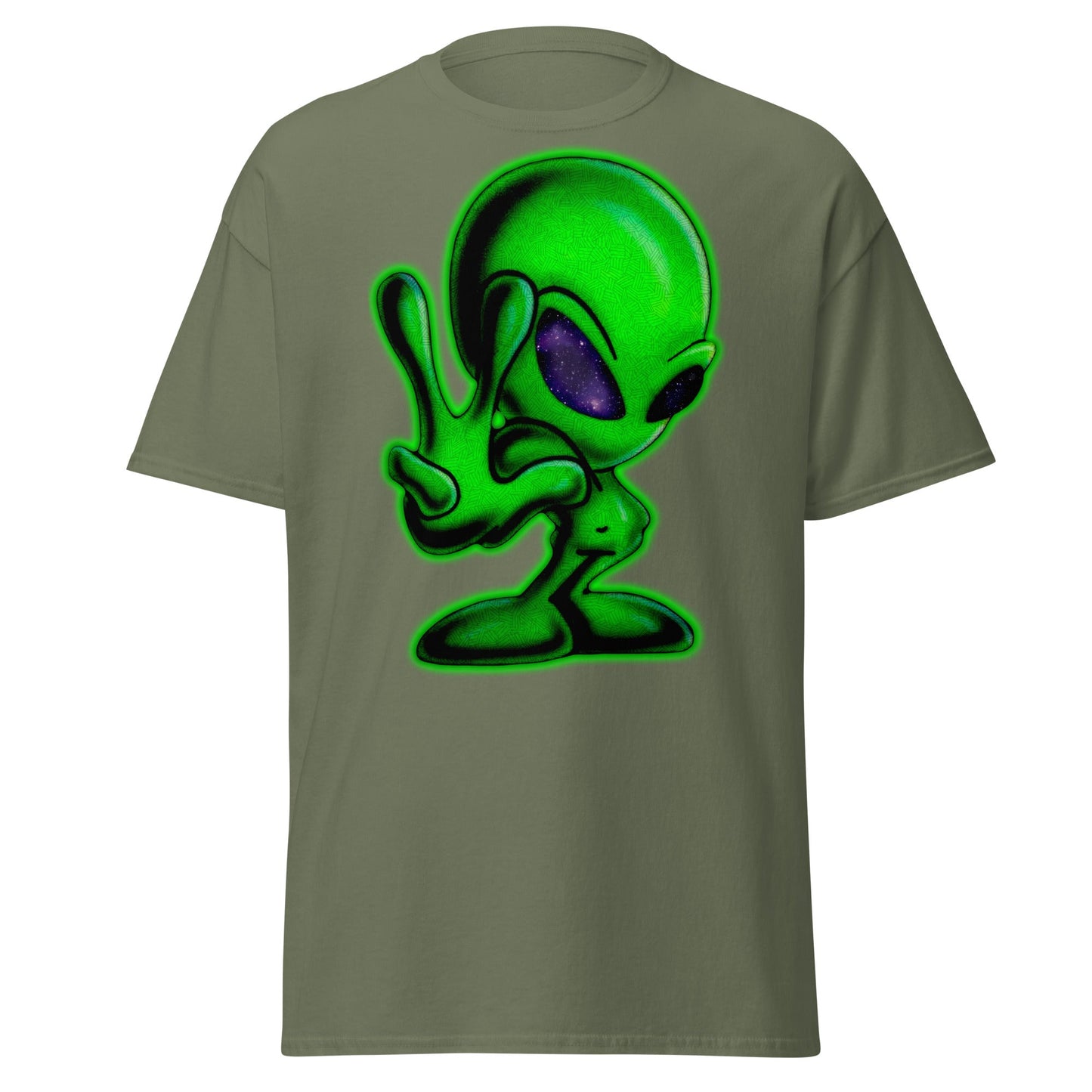 peace alien graphic t-shirt retro space design VectorDesignsArizona