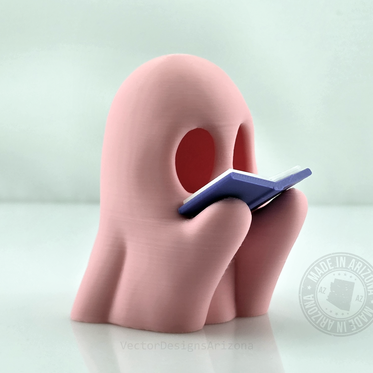 Pink Reading Ghost T-Light figurine