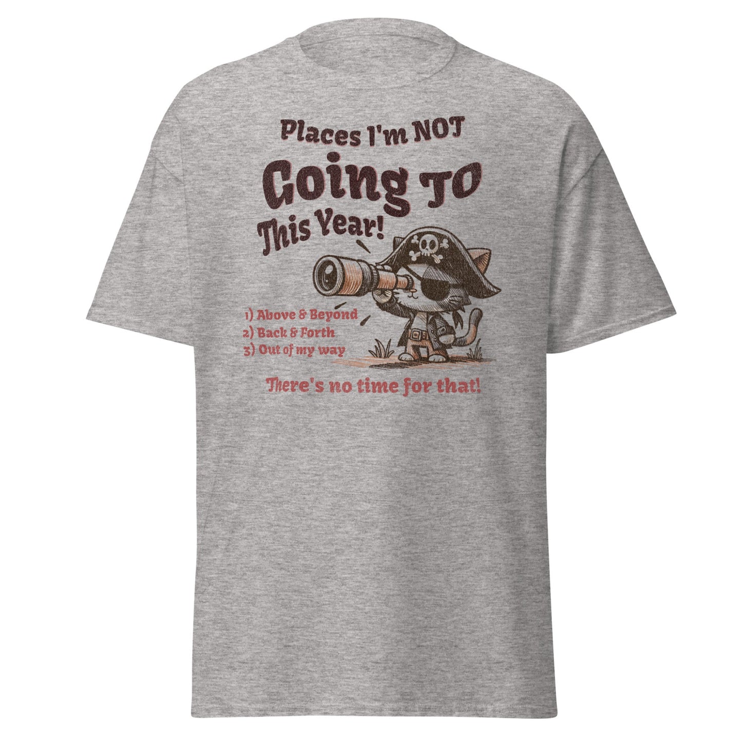 funny pirate cat t-shirt places I’m not going graphic tee by VectorDesignsArizona