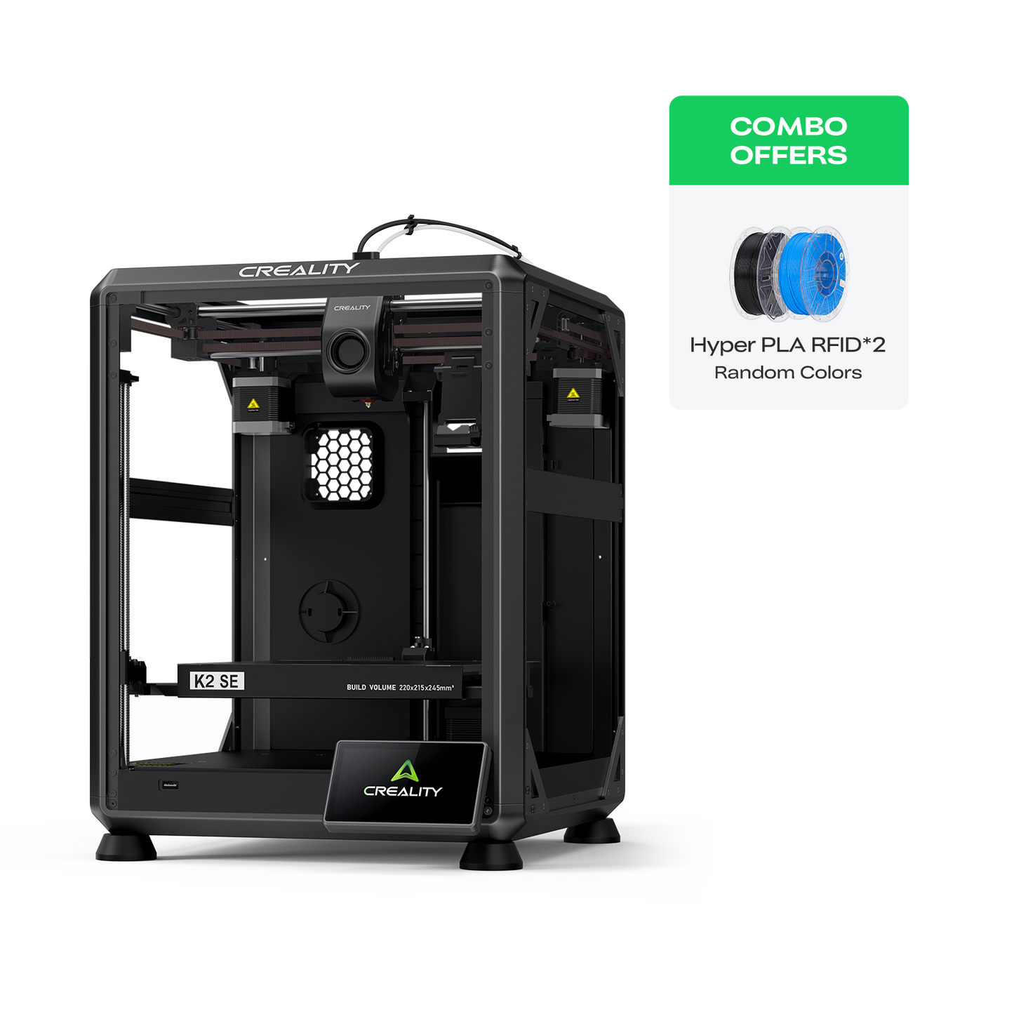 Creality K2 SE Combo US hero shot showing full printer with CFS – buy from VectorDesignsArizona authorized Creality reseller Tucson AZ