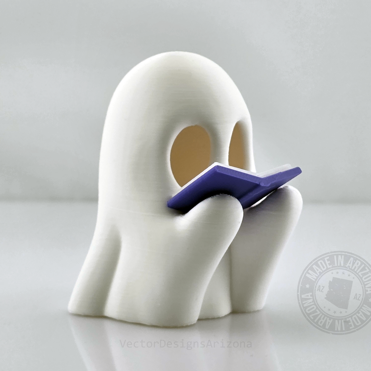 White Reading Ghost T-Light figurine