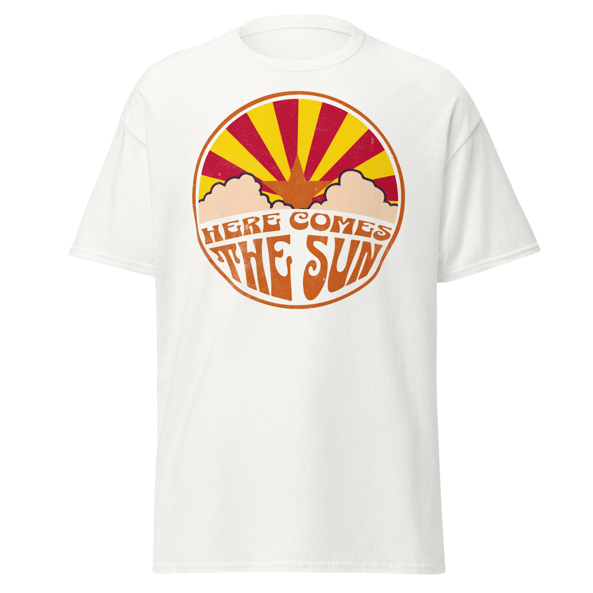 Vintage Arizona souvenir T-shirt with retro flag graphic on white cotton tee by VectorDesignsArizona