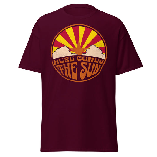 Vintage Arizona flag souvenir shirt in maroon cotton unisex tee by VectorDesignsArizona