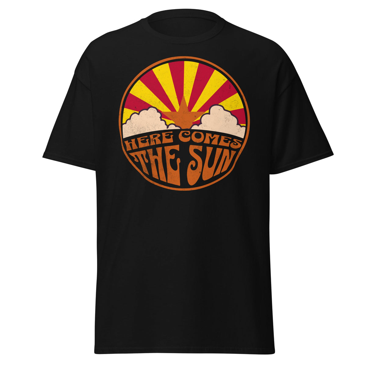 Groovy Arizona state pride graphic tee on black Gildan 5000 shirt by VectorDesignsArizona