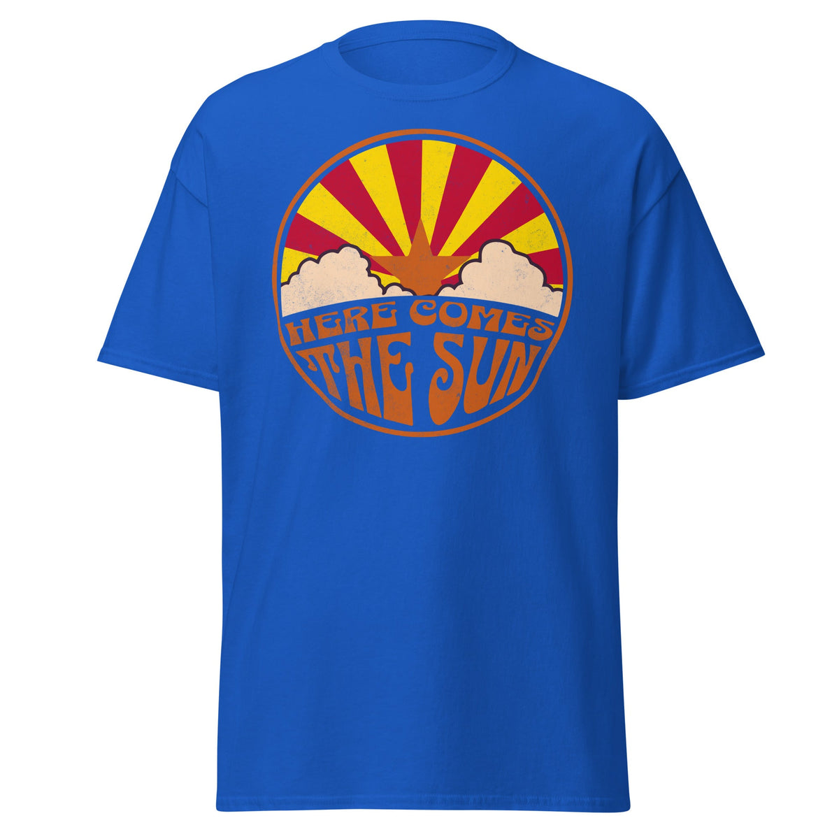 Retro Arizona state flag T-shirt on navy unisex cotton tee by VectorDesignsArizona