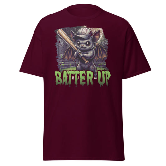 Funny baseball bat Halloween T-shirt on maroon Gildan 5000 by VectorDesignsArizona