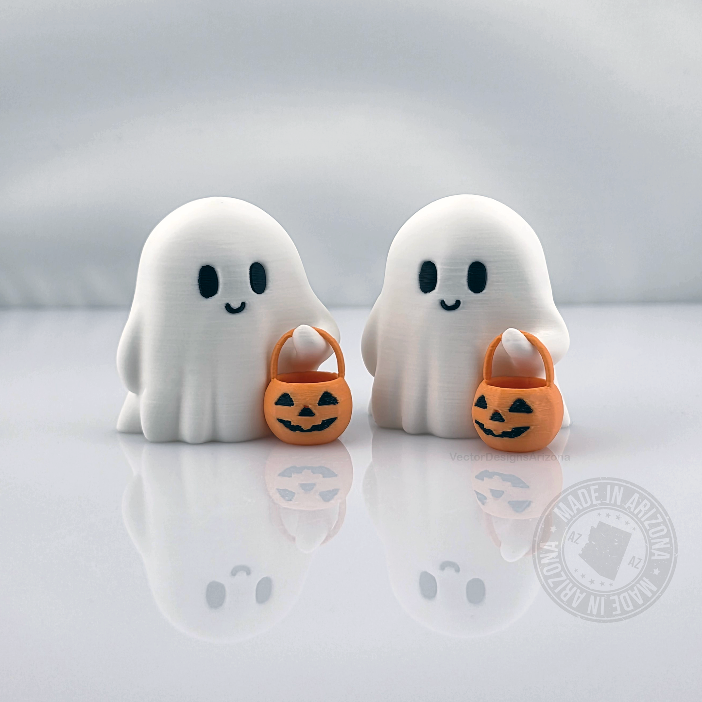 Cute Tiny Trick or Treat Ghost - Halloween Decoration Desk Display, Spooky Home Decor, Adorable Fall Accent
