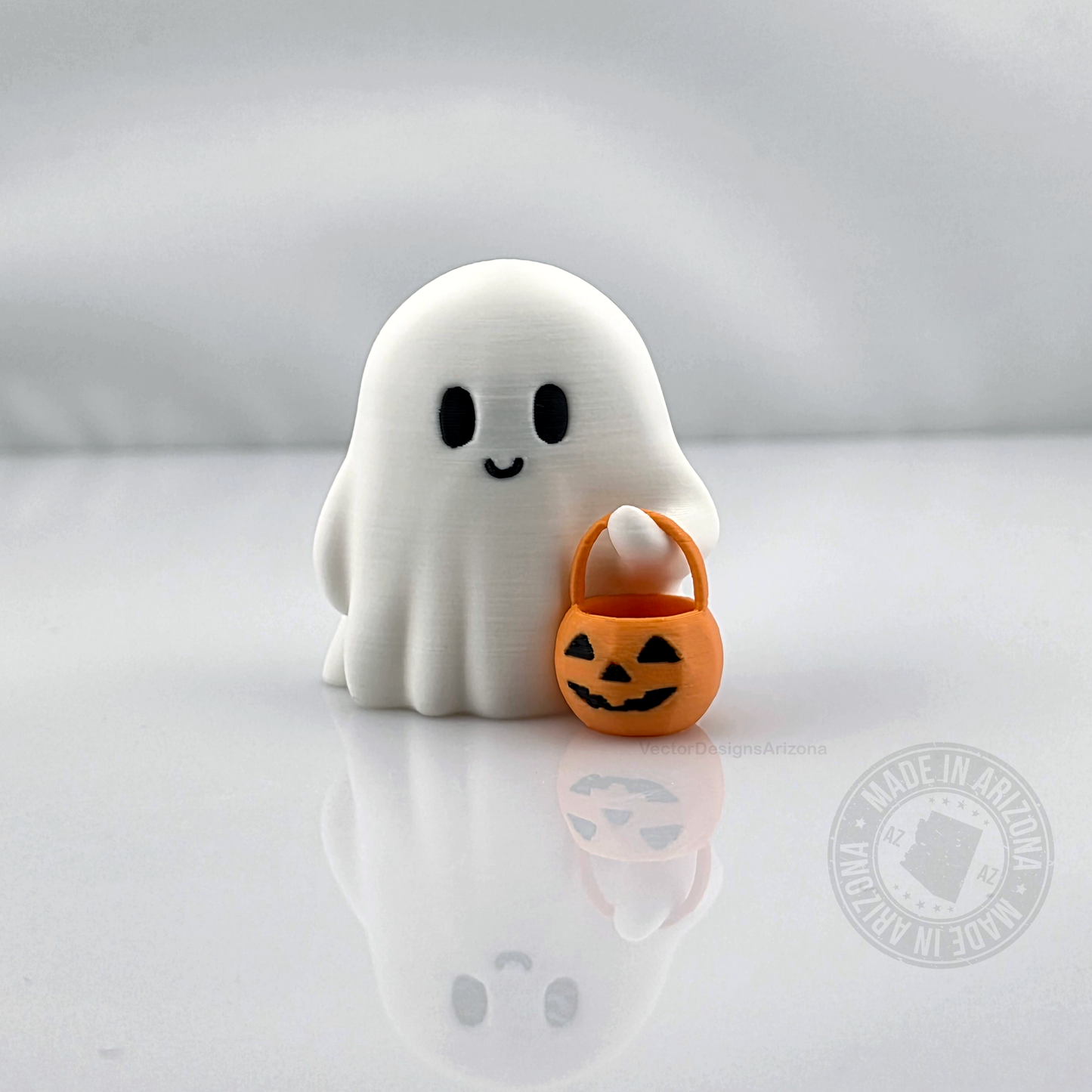Cute Tiny Trick or Treat Ghost - Halloween Decoration Desk Display, Spooky Home Decor, Adorable Fall Accent