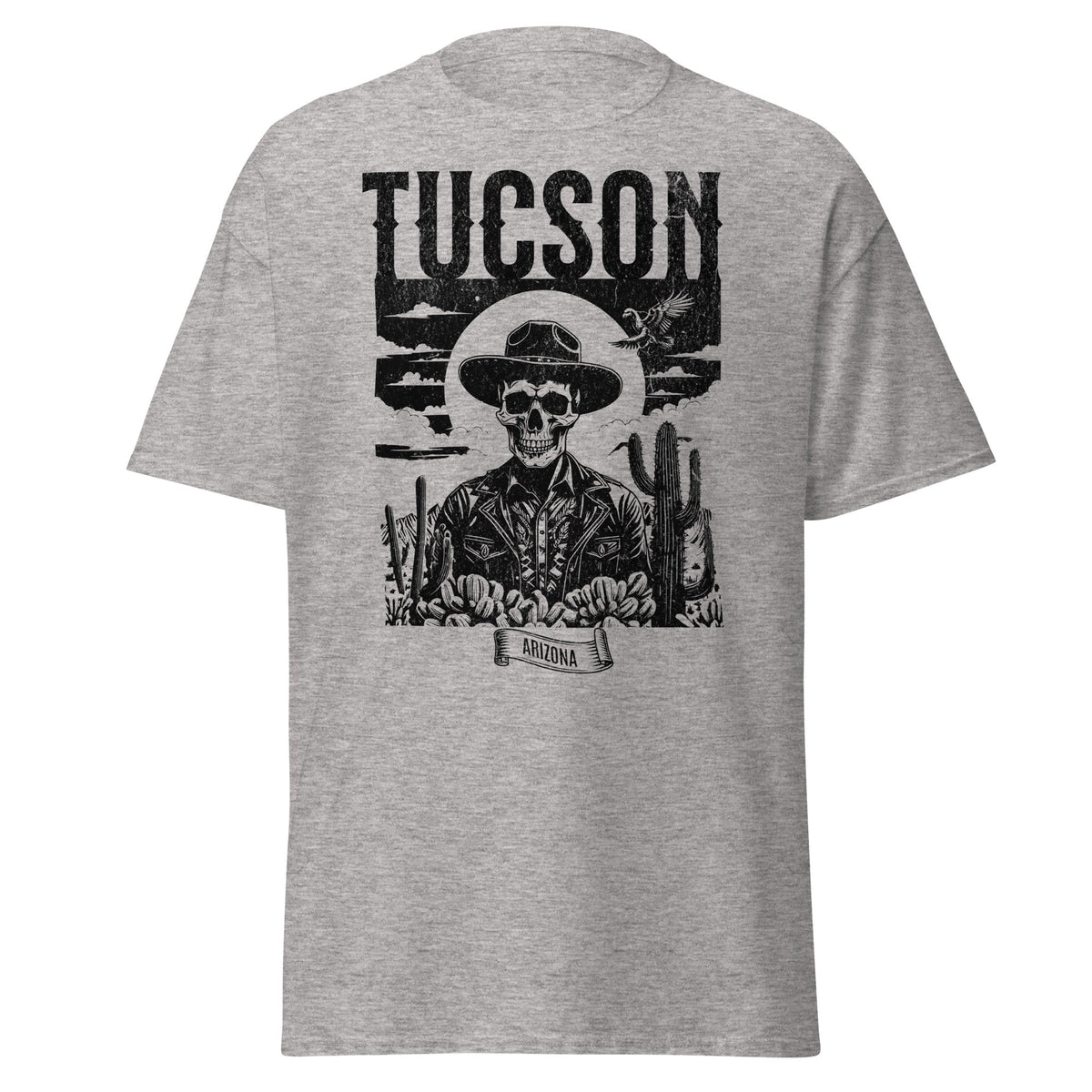 Retro Tucson Arizona souvenir tee on gray unisex shirt by VectorDesignsArizona