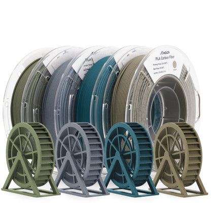 Amolen PLA-CF filament 200g spool — 15% carbon fiber, matte fibrous surface