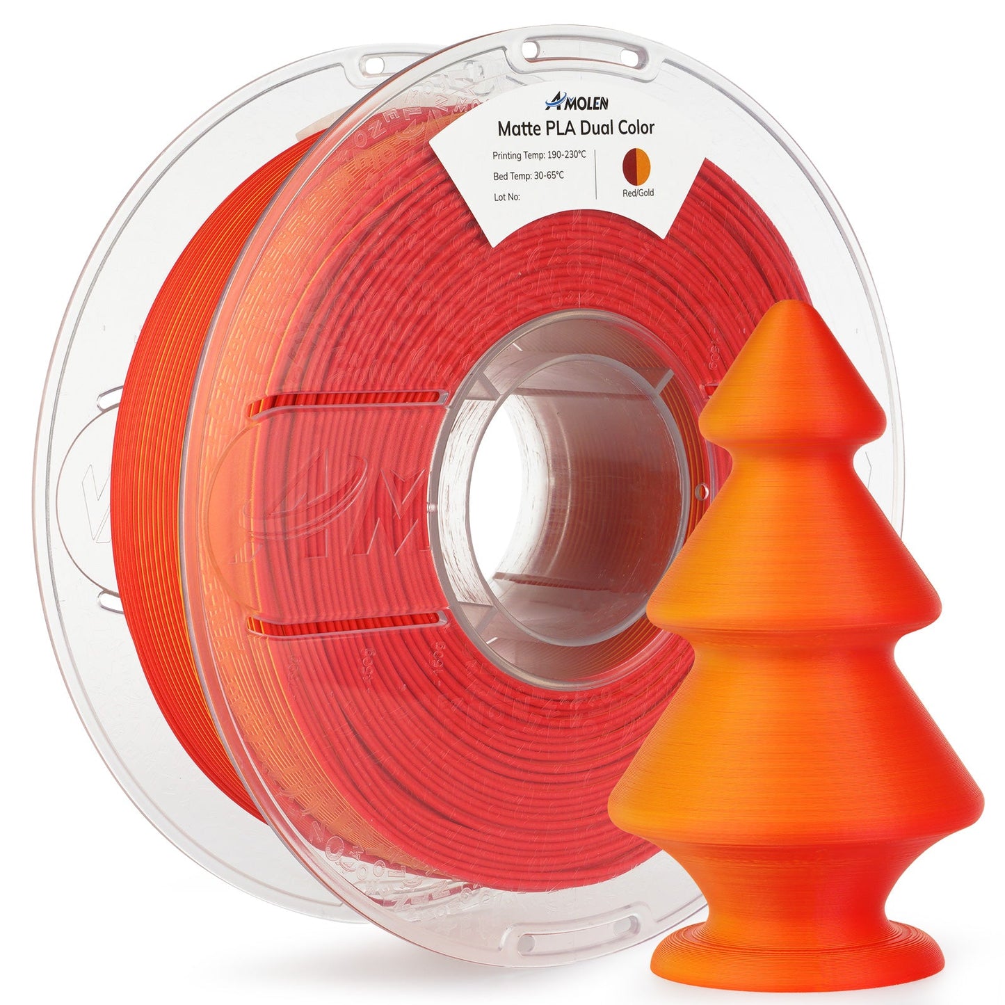 Amolen PLA Matte Dual filament – colorway detail showing two-color contrast