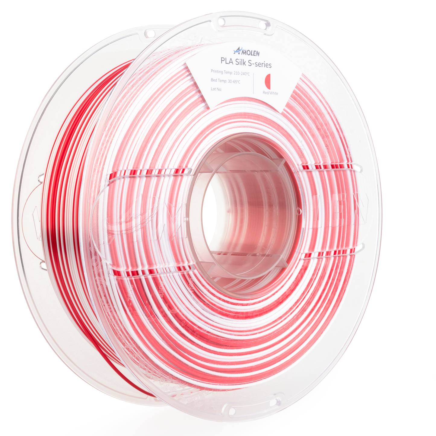 AMOLEN S-Series Silk PLA primary product overview showing spool, color range, and key product features