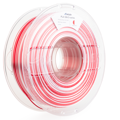 AMOLEN S-Series Silk PLA primary product overview showing spool, color range, and key product features