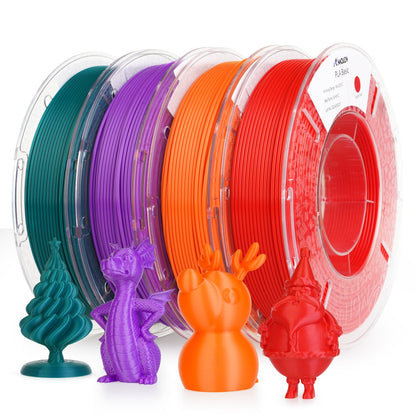 AMOLEN PLA Basic Variety Pack (4×250g) — hero shot displaying multiple color palette configurations