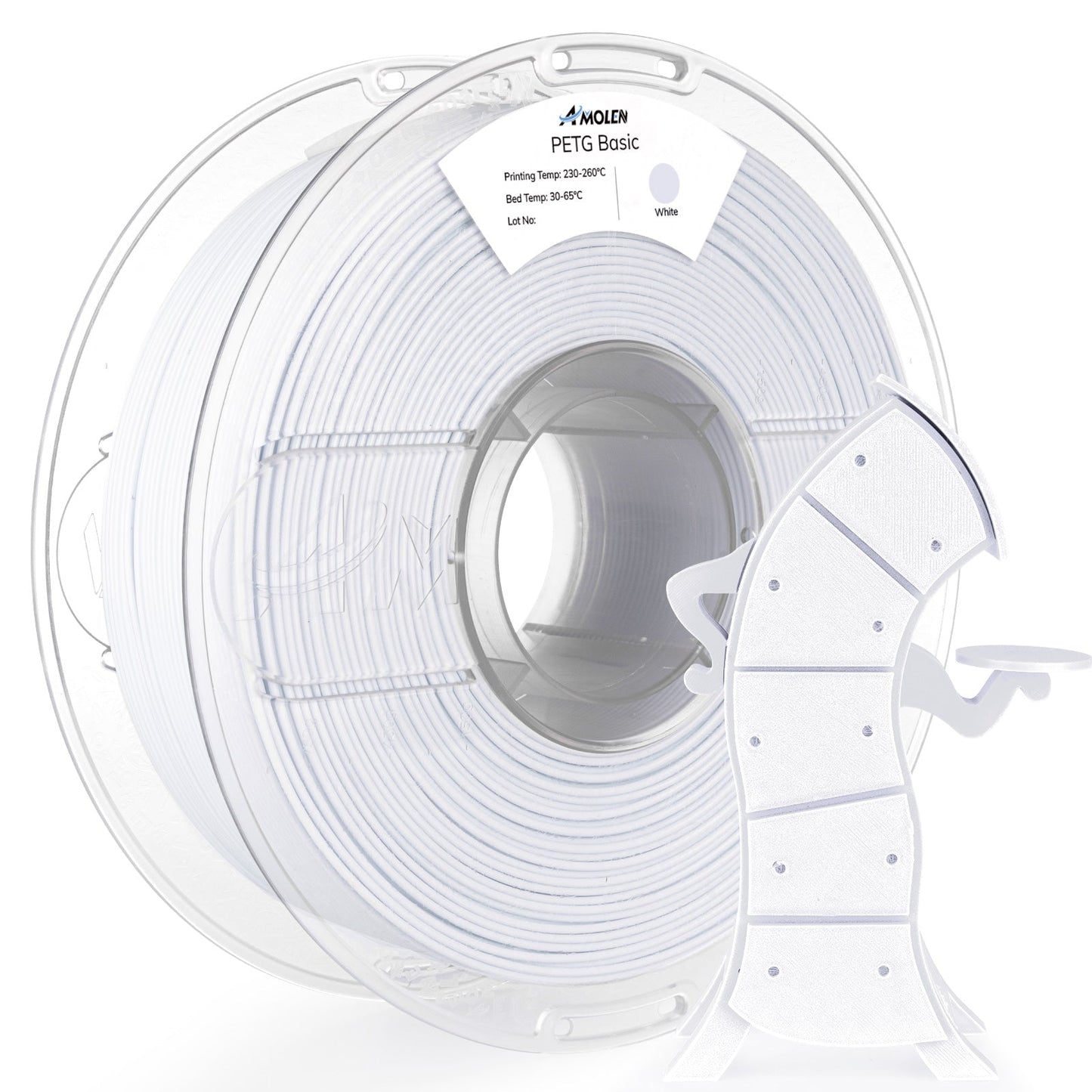 AMOLEN PETG Basic spool detail — 1.75mm PETG filament texture and surface sheen