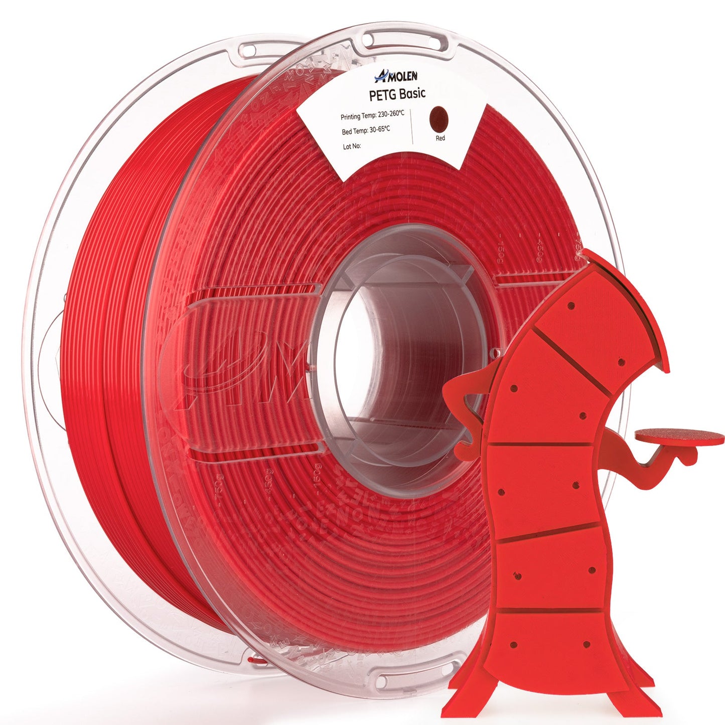 AMOLEN PETG Basic 1KG spool overview — 1.75mm PETG filament, vacuum-sealed packaging