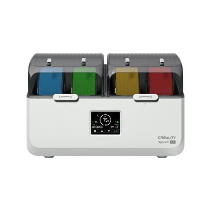Creality SpacePi X4L dual independent heating chambers diagram showing separate temperature zones for different filament types