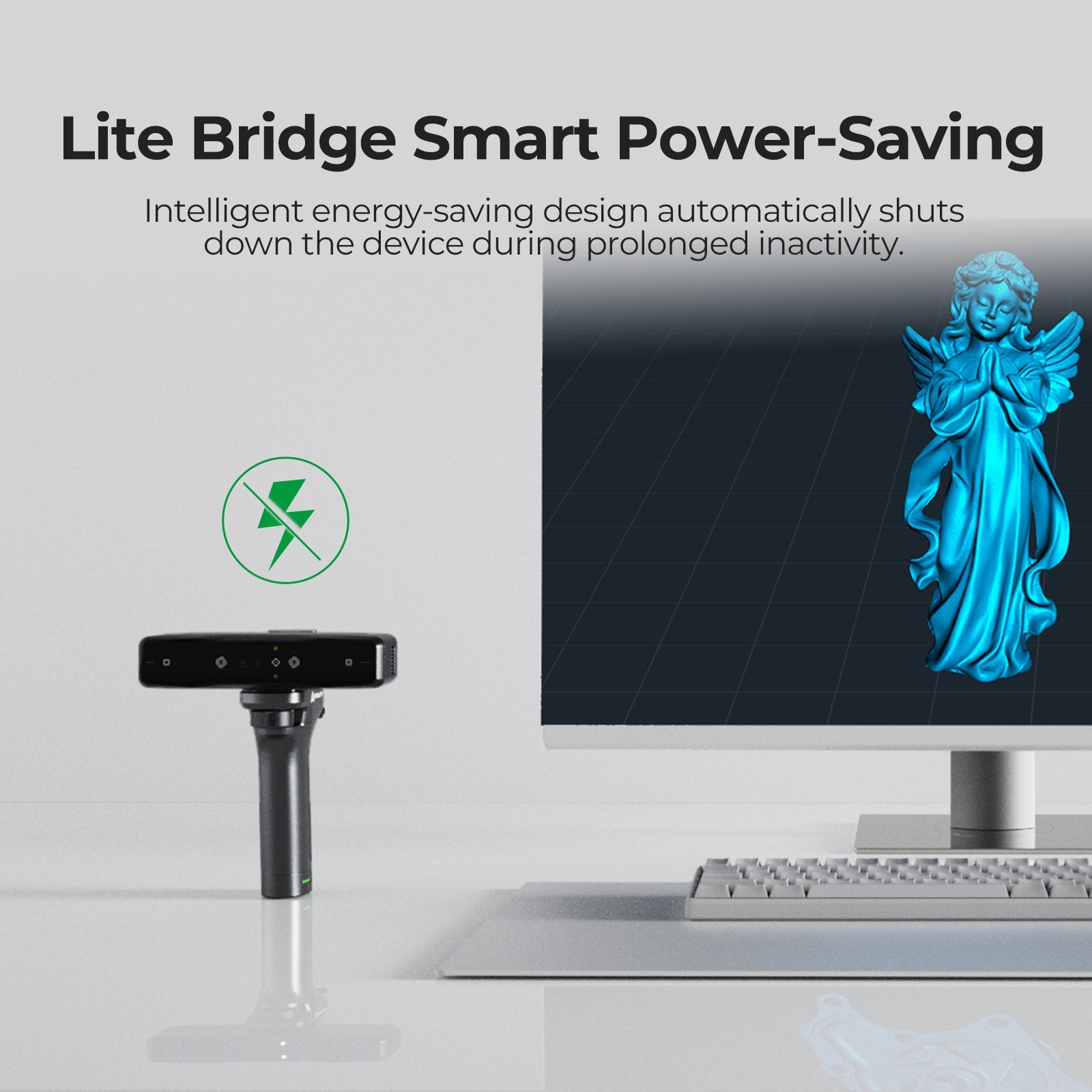 Creality CR-Scan Otter Lite scanning medium-sized assembly or mechanical part showing versatile use case