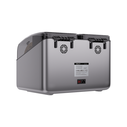 Creality SpacePi X4 specifications infographic – 4 spools 200W plus 200W PTC dual chambers 85C active dehumidification