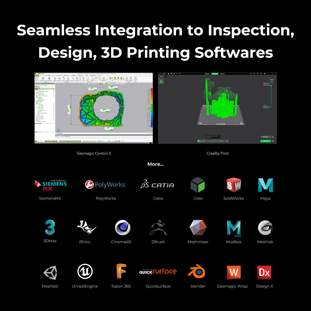 Creality Raptor Pro scanning large prop or cosplay piece showing 3D printing maker and creative studio use case