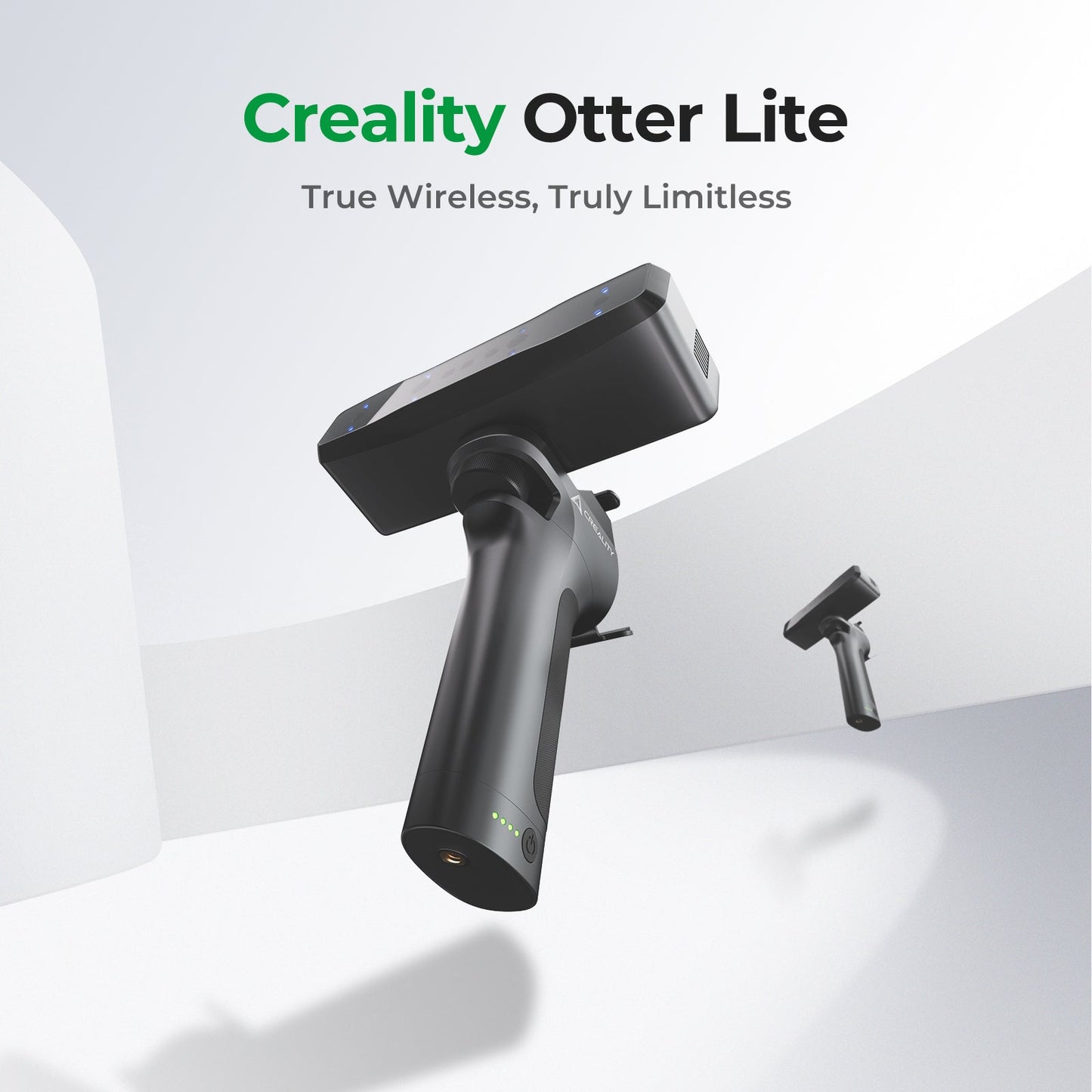 Creality CR-Scan Otter Lite product studio shot showing scanner body design and cable-free wireless setup