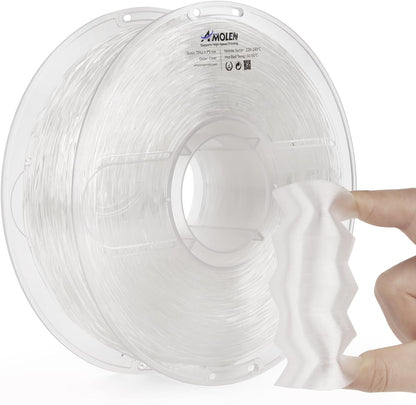 AMOLEN TPU Basic flexible filament spool — angled view with product label