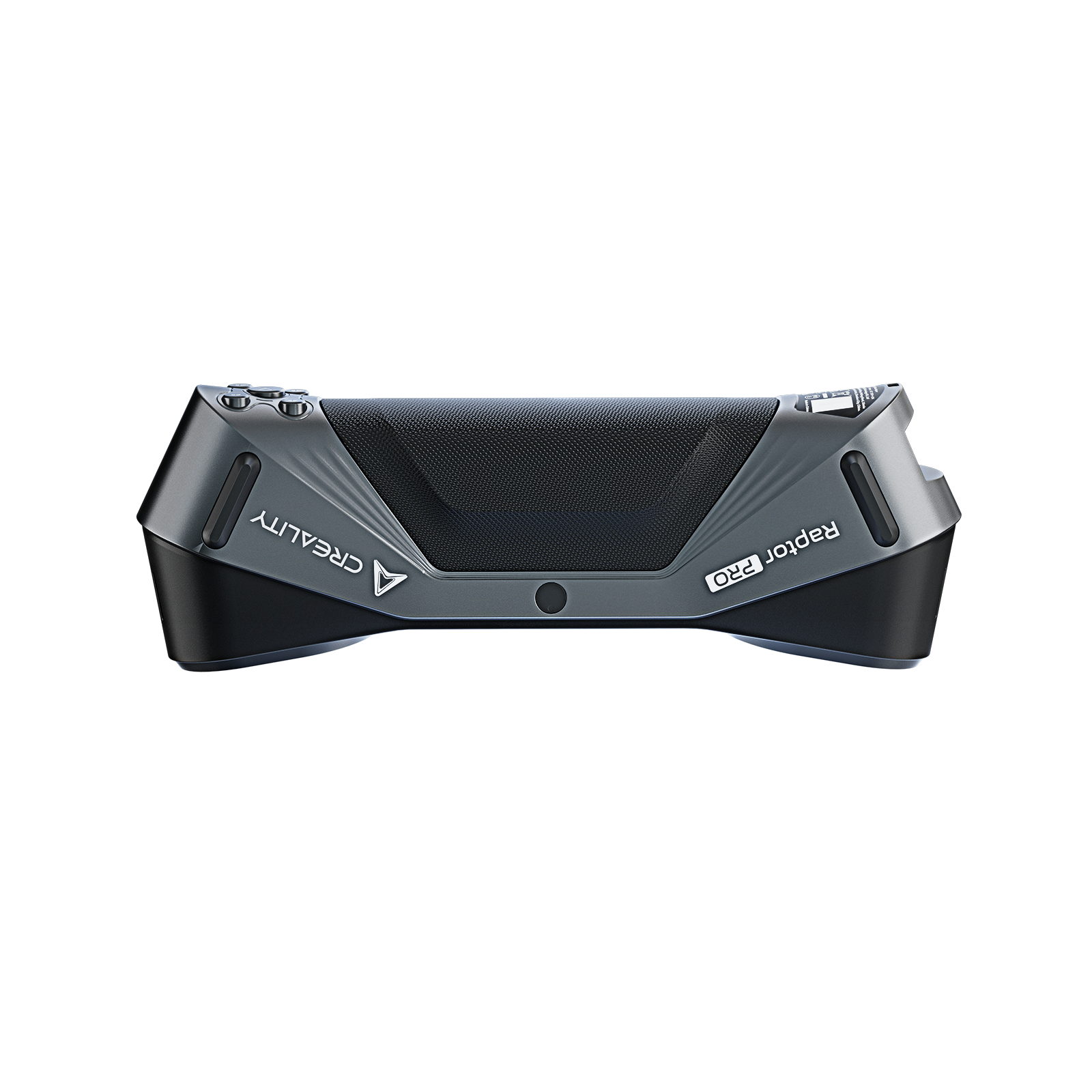 Creality Raptor Pro scanner head detail showing 22 cross laser lines and 7 parallel laser lines for comprehensive surface capture