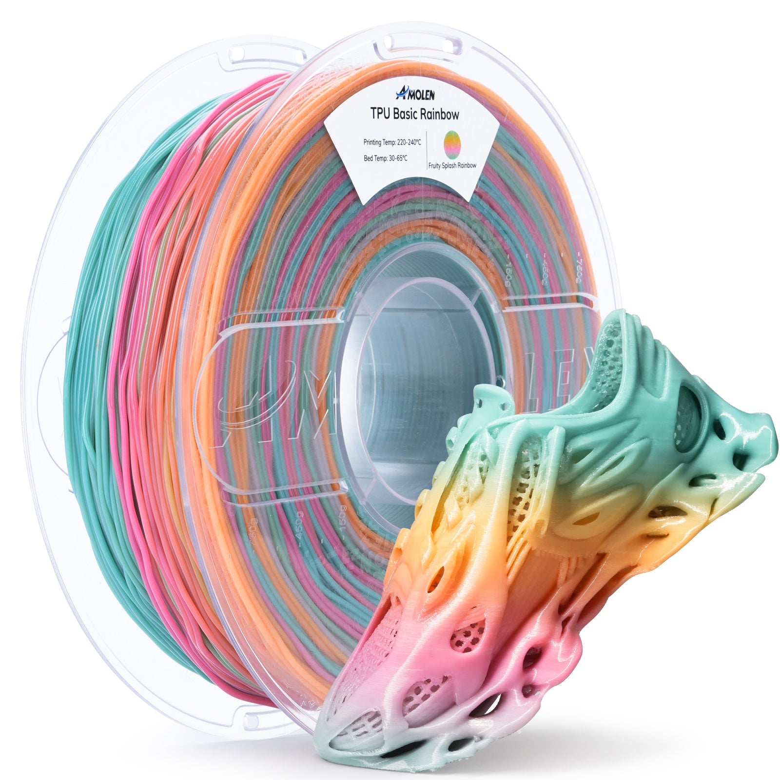 AMOLEN TPU Basic flexible filament spool — front view showing brand label