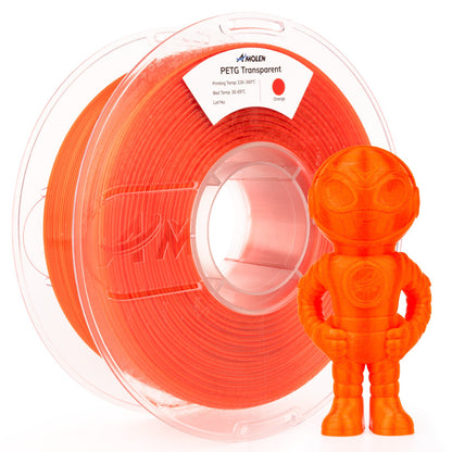 AMOLEN PETG Transparent filament 1.75mm — strong layer adhesion and warp-resistant