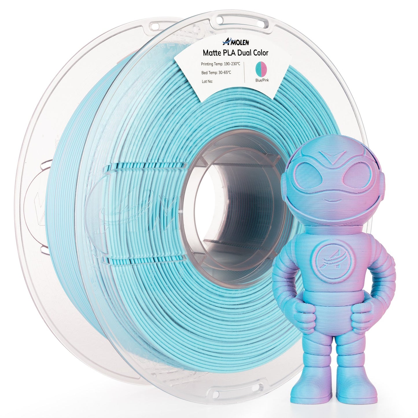 Amolen Matte Dual PLA – color separation across printed layers close-up