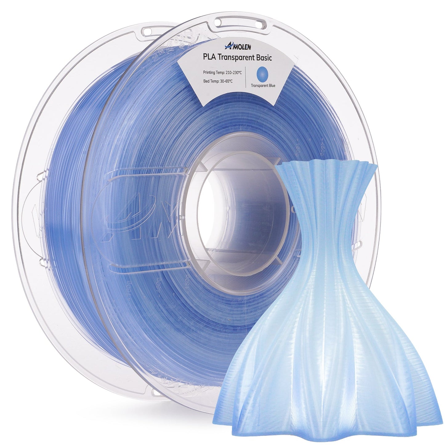 Amolen PLA Crystal Transparent filament – Crystal Pink colorway