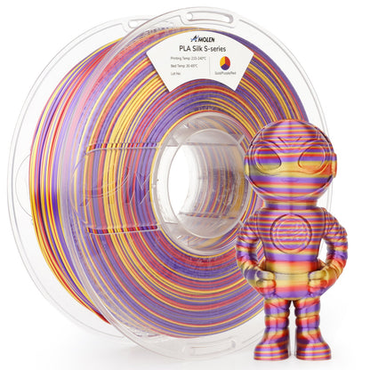 AMOLEN S-Series spiral multicolor silk PLA 1KG spool — alternate product shot showing color detail