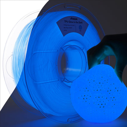 AMOLEN Glow TPU filament 1.75mm 1KG spool primary product shot