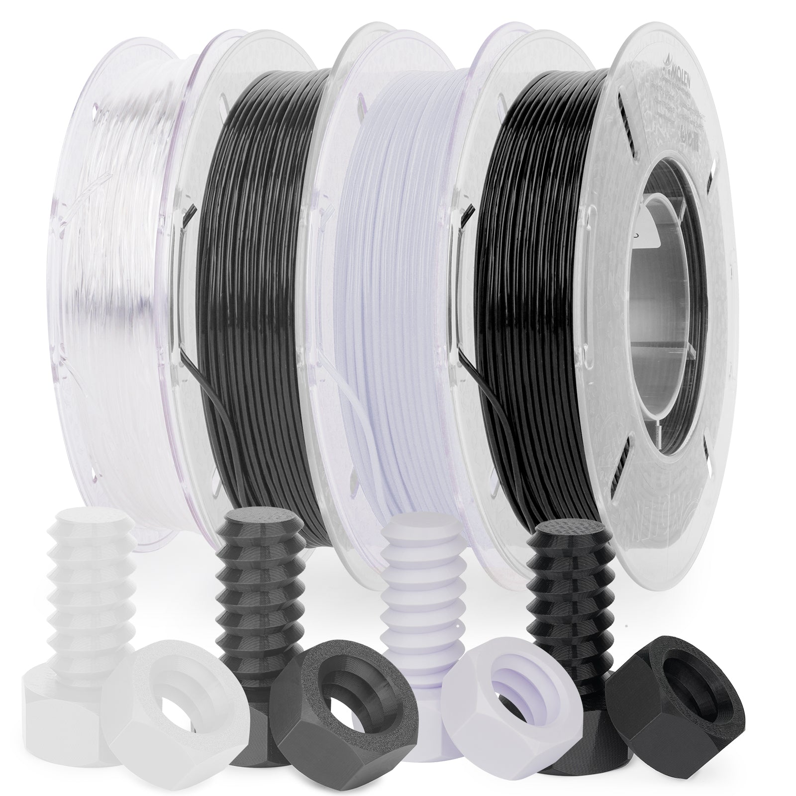 Amolen TPU Flexible Variety Pack 1.75mm — four color spools overview