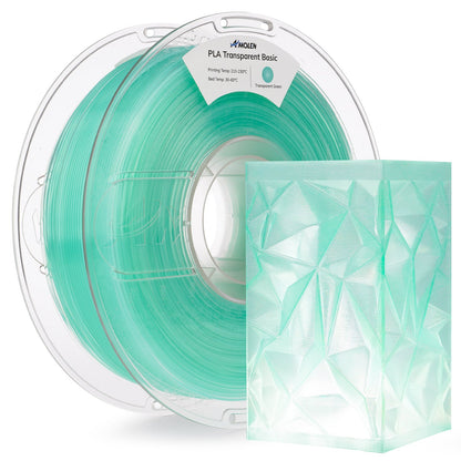 Amolen PLA Crystal Transparent filament – Crystal Orange colorway close-up