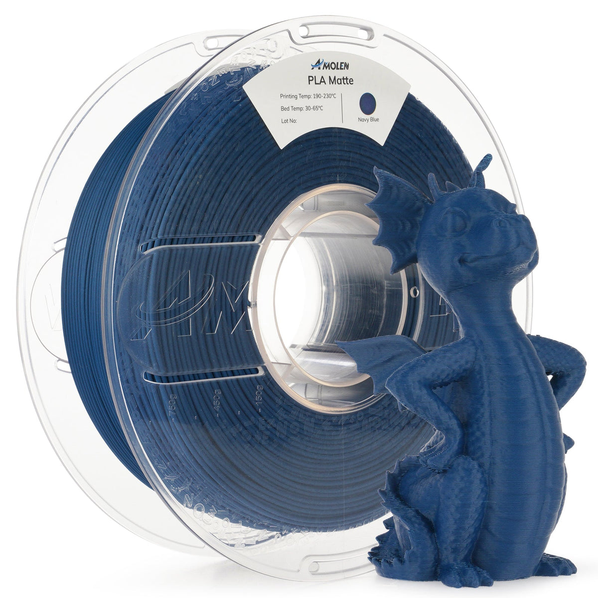 AMOLEN Matte PLA filament — frosted matte surface texture on 1KG spool close-up