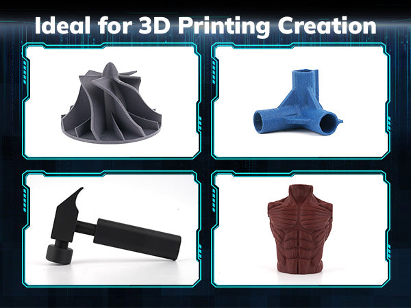 Amolen PLA-CF filament close-up showing matte carbon fiber surface texture