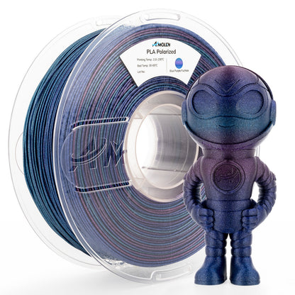 AMOLEN Galaxy PLA filament multi-angle view showing color-shift sparkle effect