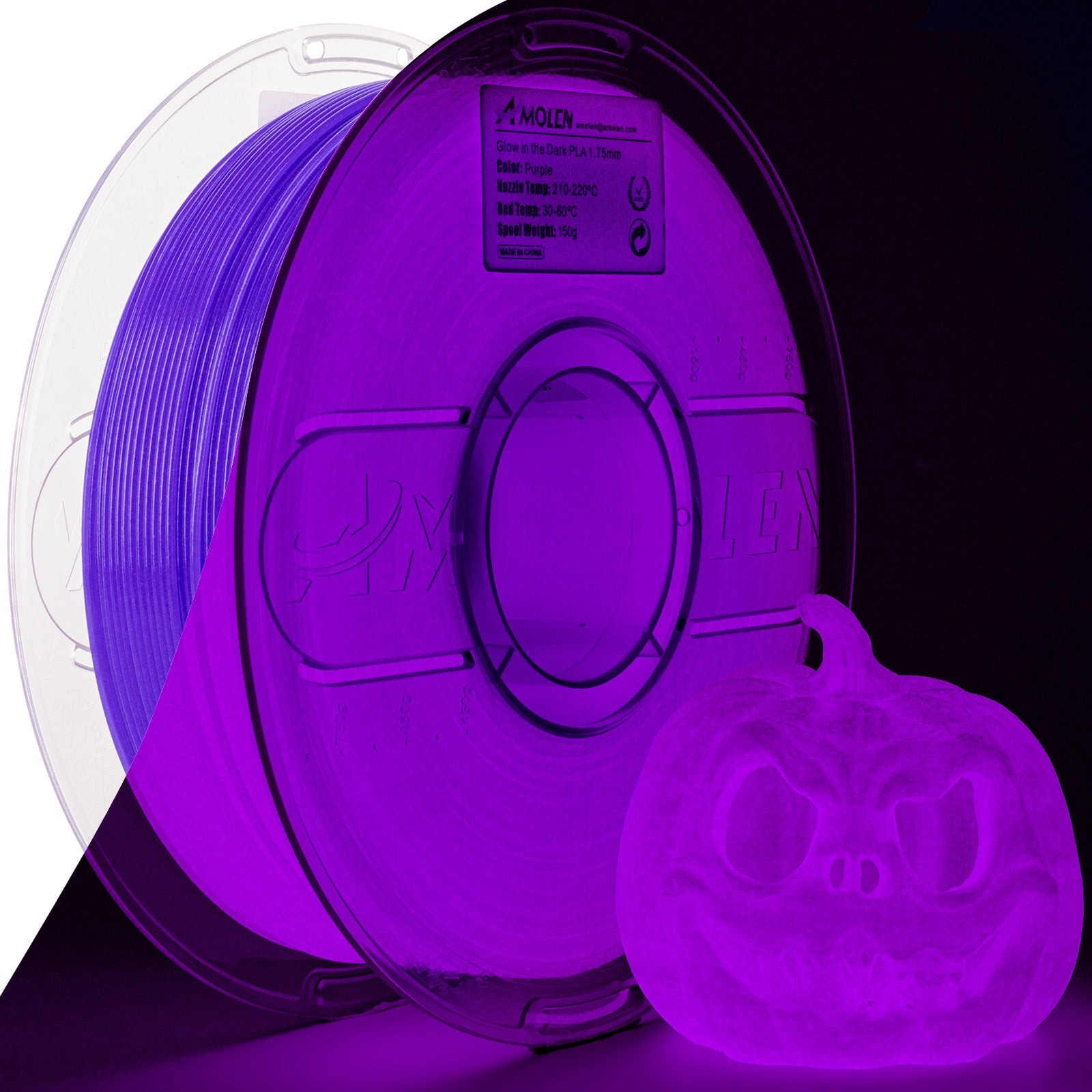 AMOLEN Glow PLA multi-colorway lineup or spool comparison [Inferred — confirm image content]