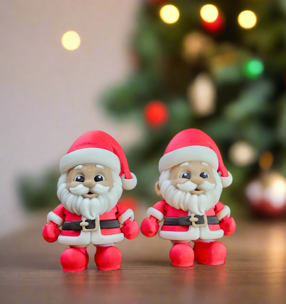 Flexy Santa Figurine - Cute Christmas Decoration - Sensory Toy for Kids - Adults